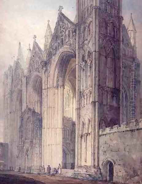 Peterborough Cathedral Oil Painting by Thomas Girtin