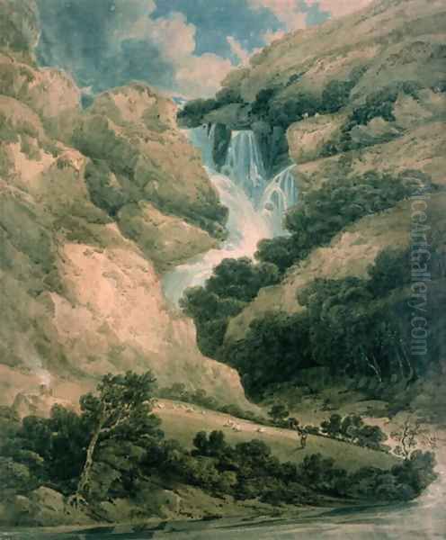 The Gorge of Watendlath with the Falls of Lodore Oil Painting by Thomas Girtin