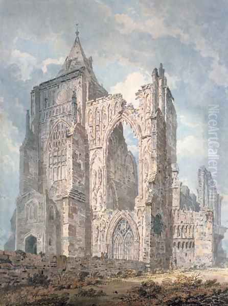 Crowland Abbey Lincolnshire Oil Painting by Thomas Girtin