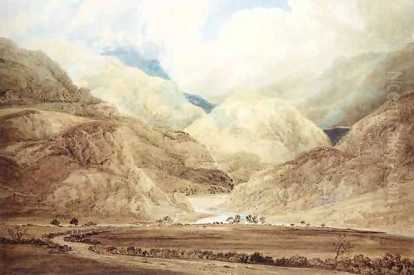 View near Beddgelert 2 Oil Painting by Thomas Girtin