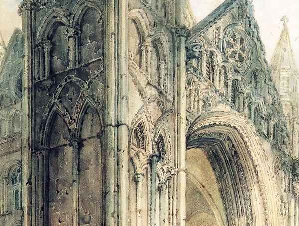 The West Front of Peterborough Cathedral 3 Oil Painting by Thomas Girtin