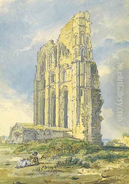 Tynemouth Priory, Northumberland Oil Painting by Thomas Girtin