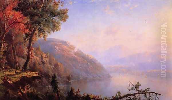 On the Upper Hudson Oil Painting by Marie-Regis-Francois Gignoux