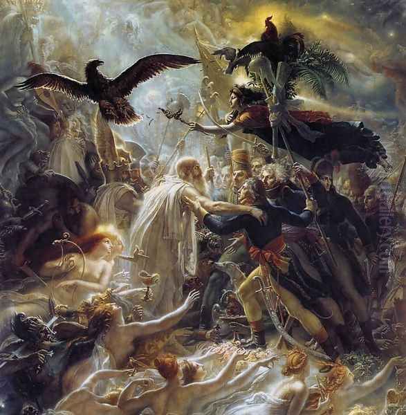 Ossian Receiving the Ghosts of French Heroes 1802 Oil Painting by Anne-Louis Girodet de Roucy-Triosson