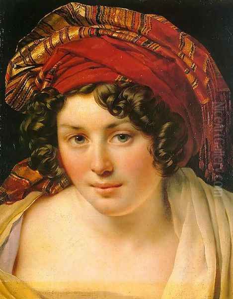 A Woman in a Turban Oil Painting by Anne-Louis Girodet de Roucy-Triosson