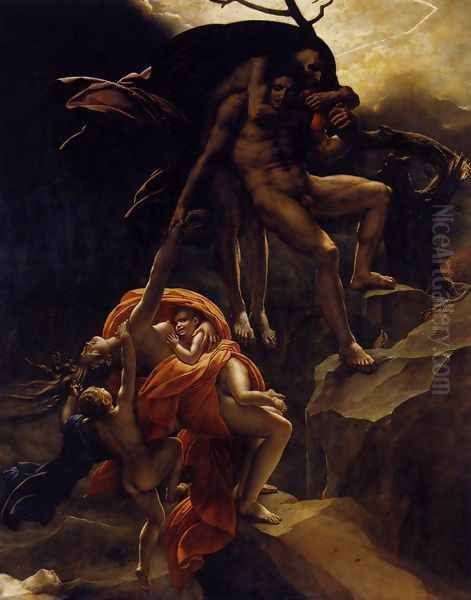 Scene of the Flood c. 1806 Oil Painting by Anne-Louis Girodet de Roucy-Triosson