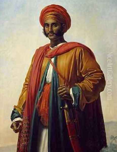 Portrait of an Indian Oil Painting by Anne-Louis Girodet de Roucy-Triosson