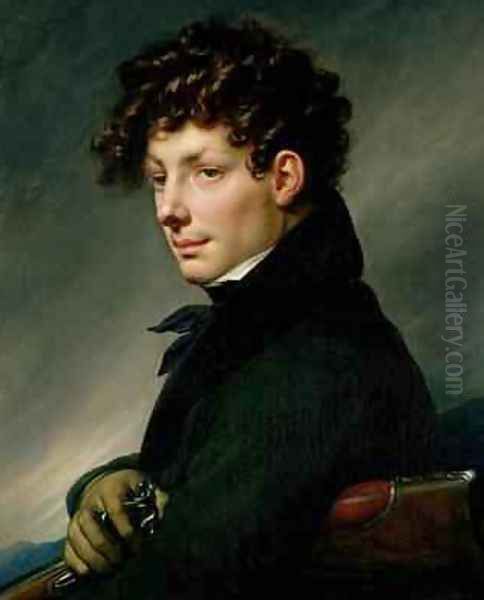 Portrait of a Young Man as a Hunter Oil Painting by Anne-Louis Girodet de Roucy-Triosson