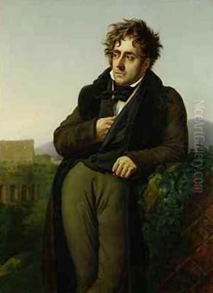 Portrait of Francois Rene 1768-1848 Vicomte de Chateaubriand Oil Painting by Anne-Louis Girodet de Roucy-Triosson