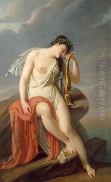 Sappho on the Leucadian Cliff Oil Painting by Pierre-Narcisse Guerin