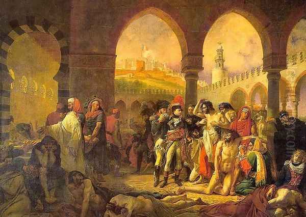 Napoleon in the Pesthouse at Jaffa Oil Painting by Antoine-Jean Gros