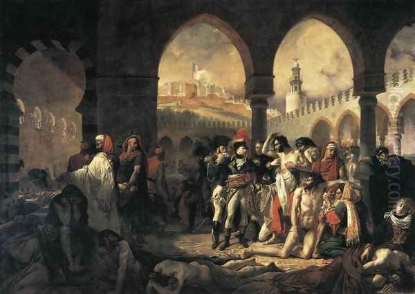 Napoleon Bonaparte Visiting the Plague-stricken at Jaffa 1799 Oil Painting by Antoine-Jean Gros