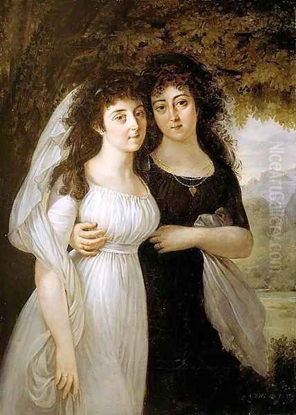 Portrait of the Maistre Sisters Oil Painting by Antoine-Jean Gros