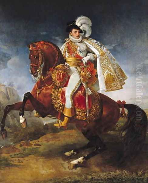 Equestrian Portrait of Jerome Bonaparte Oil Painting by Antoine-Jean Gros