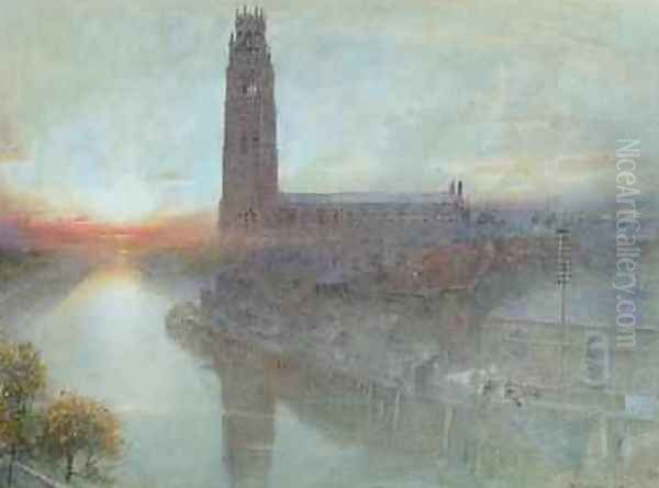 Boston Oil Painting by Albert Goodwin