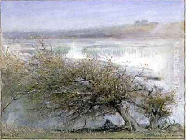 Niagara in Spring Oil Painting by Albert Goodwin