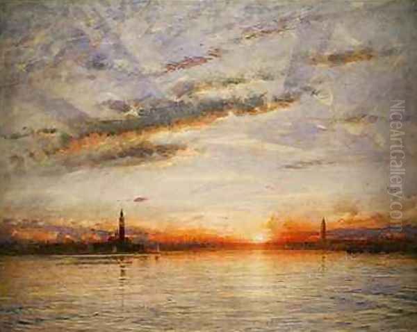 Sunset Venice Oil Painting by Albert Goodwin