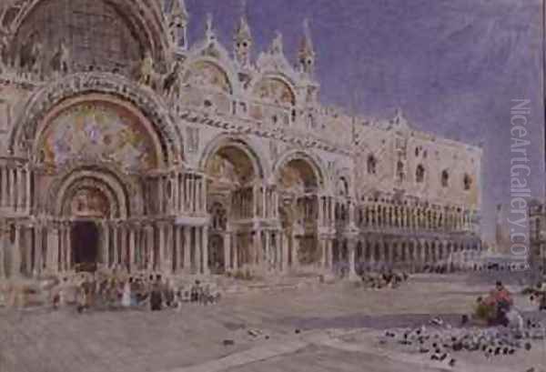 St Marks Basilica Venice Oil Painting by Albert Goodwin