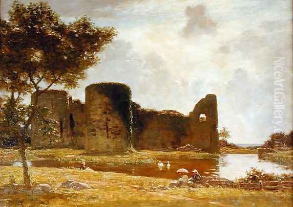 Melksham Castle Oil Painting by Albert Goodwin