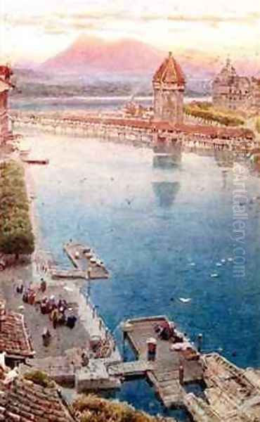 Lucerne 2 Oil Painting by Albert Goodwin