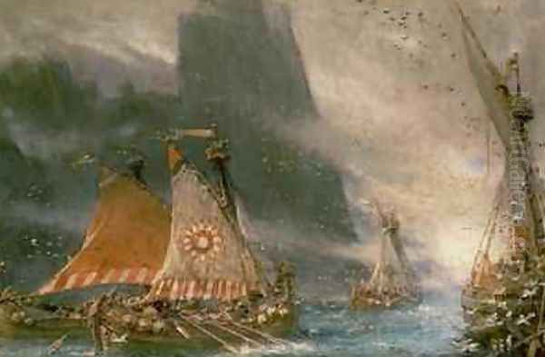 The Viking Sea Raiders Oil Painting by Albert Goodwin