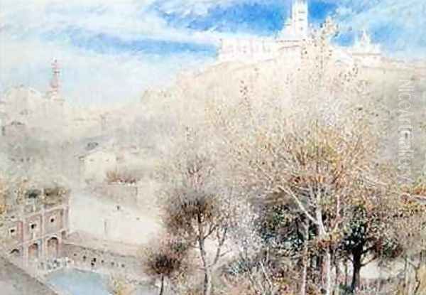 The Fonte Branda Siena Oil Painting by Albert Goodwin