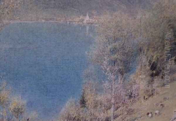 Witznan Lake Lucerne Oil Painting by Albert Goodwin