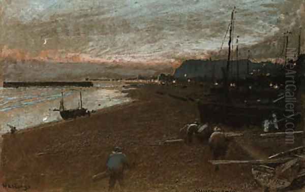 Hastings, East Sussex Oil Painting by Albert Goodwin