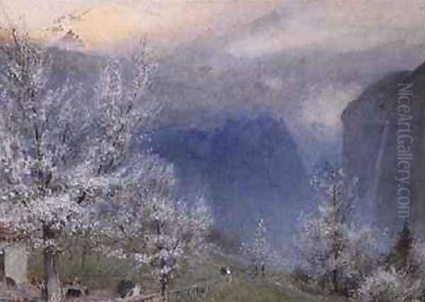 Lauterbrunnen Oil Painting by Albert Goodwin