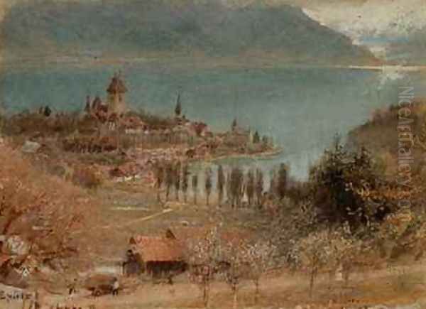 Spietz Lake Thun Oil Painting by Albert Goodwin