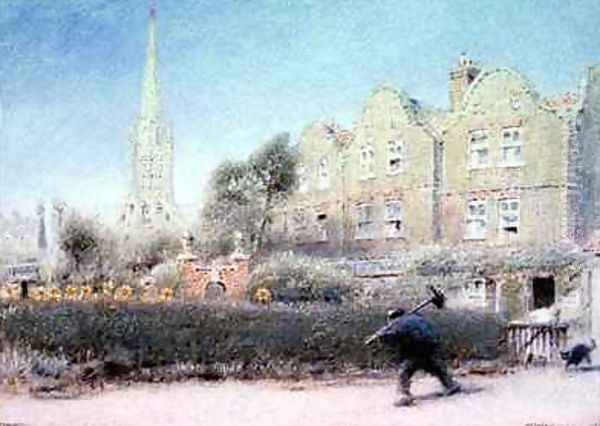 Norwich and the Chimney Sweep Oil Painting by Albert Goodwin