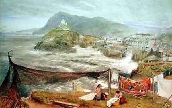 Ilfracombe Devon Looking Towards Hillsborough Oil Painting by Albert Goodwin