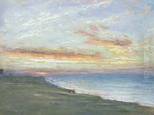 Norfolk Coast Oil Painting by Albert Goodwin