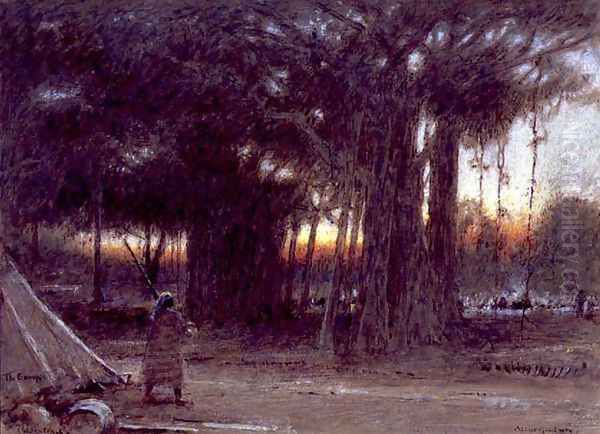 The Banyan Trees and the Sentinel Oil Painting by Albert Goodwin