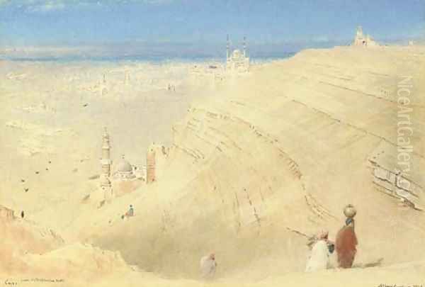 Cairo from the Mokattam Hills, Egypt Oil Painting by Albert Goodwin