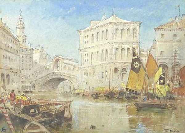 The Rialto, Venice Oil Painting by Albert Goodwin