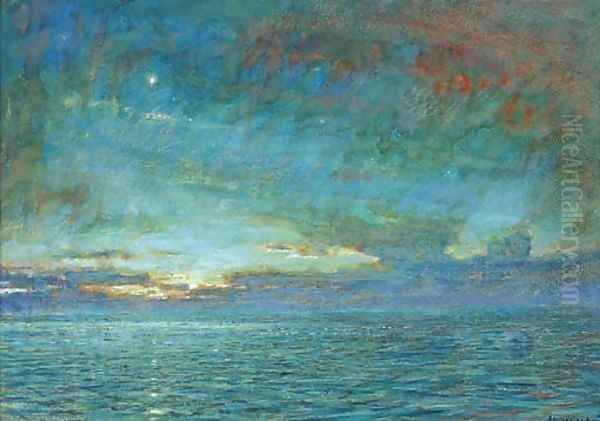 Dawn in the Mediterranean Oil Painting by Albert Goodwin