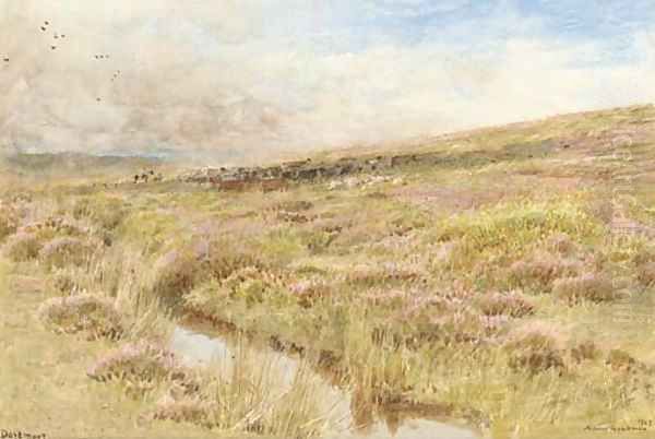 Dartmoor Oil Painting by Albert Goodwin