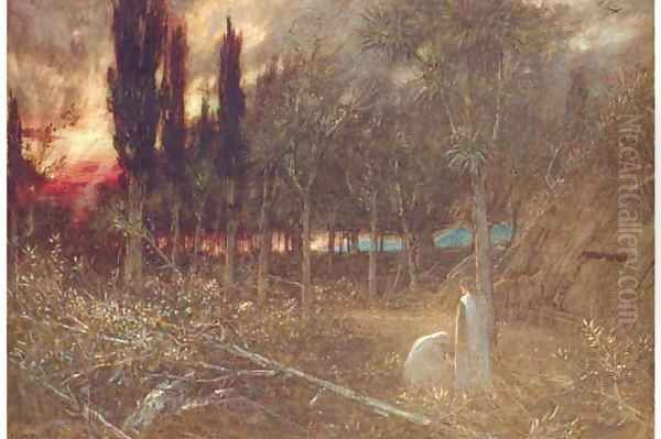 Night-Faithful unto Death Oil Painting by Albert Goodwin