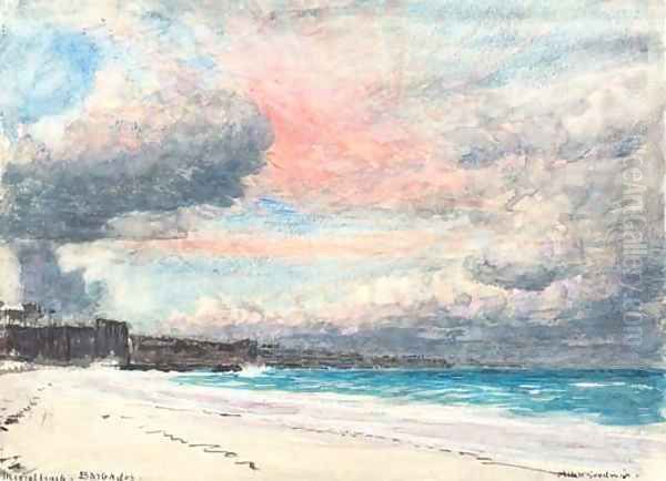 The Coral Beach, Barbados Oil Painting by Albert Goodwin