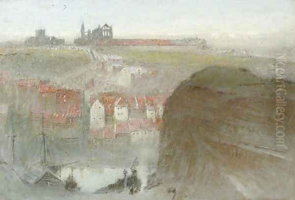 Whitby Oil Painting by Albert Goodwin