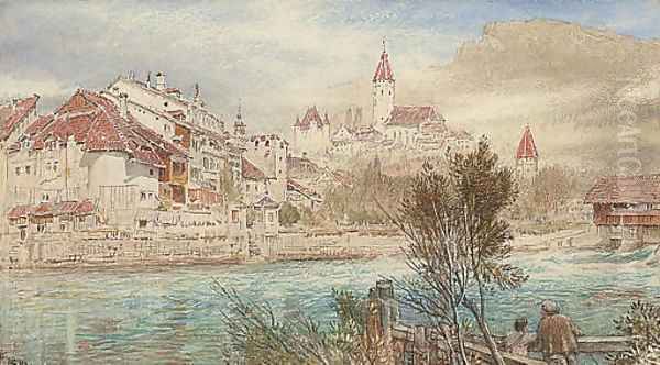 Thun Oil Painting by Albert Goodwin