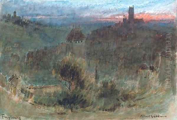 Freyburg, Germany Oil Painting by Albert Goodwin