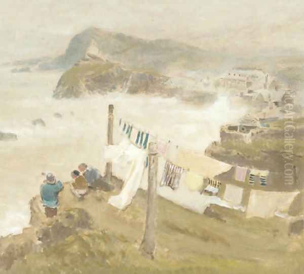 Ilfracombe from Compass Hill 2 Oil Painting by Albert Goodwin