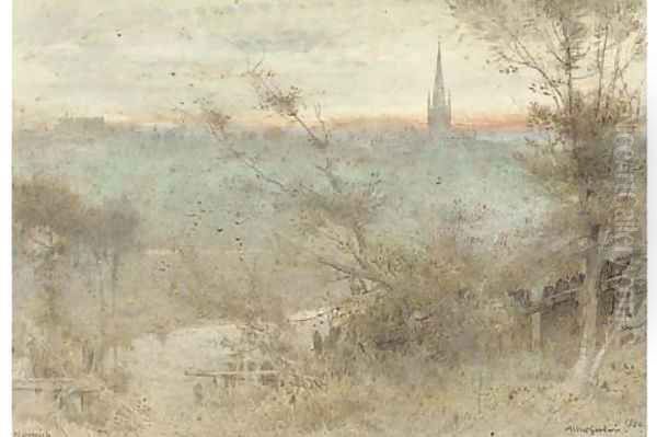 Norwich Oil Painting by Albert Goodwin