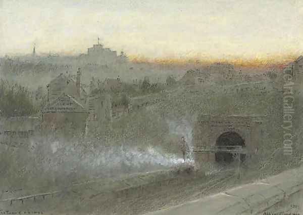 The tunnel, Lewes Oil Painting by Albert Goodwin