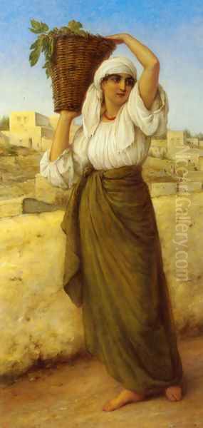 A Nazareth Fig Seller Oil Painting by William Gale