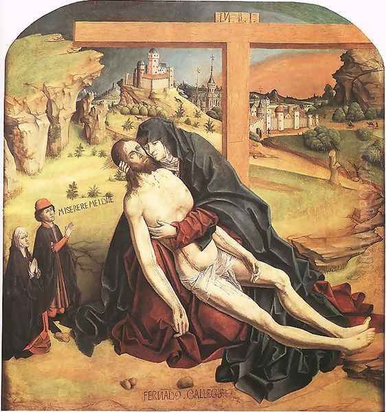 Pieta c. 1470 Oil Painting by Fernando Gallego