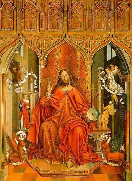 Christ Giving his Blessing 1485 Oil Painting by Fernando Gallego