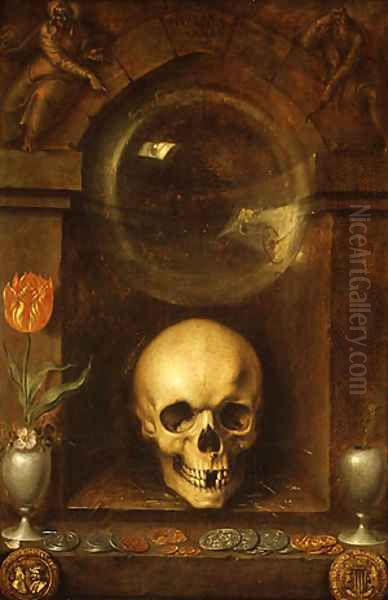 Vanitas Still Life 1603 Oil Painting by Jacob de II Gheyn